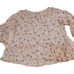Women's Democracy Shirt/Blouse‎ Cute Lightweight Birds Size Large